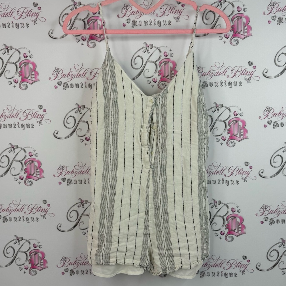 Gentle Fawn romper shorts suit one piece onsie Elegant Cream and Black Top